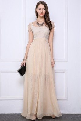 short sleeve long gown