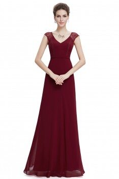 Burgundy Long Chiffon Evening Party Dress 51 7 EP08690BD SheProm