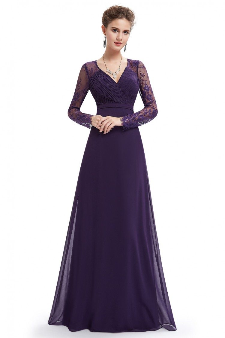 Jovani 63209 Navy & Nude Lace Fitted Long Sleeve Prom Dress