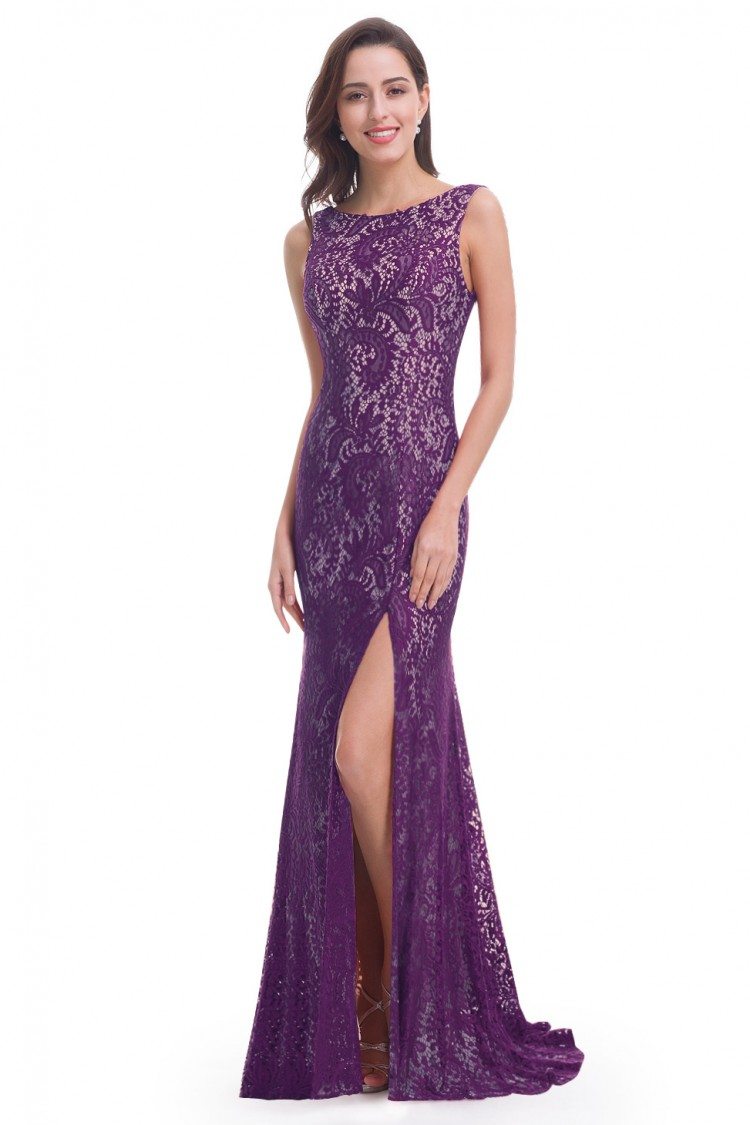 dark purple evening gowns