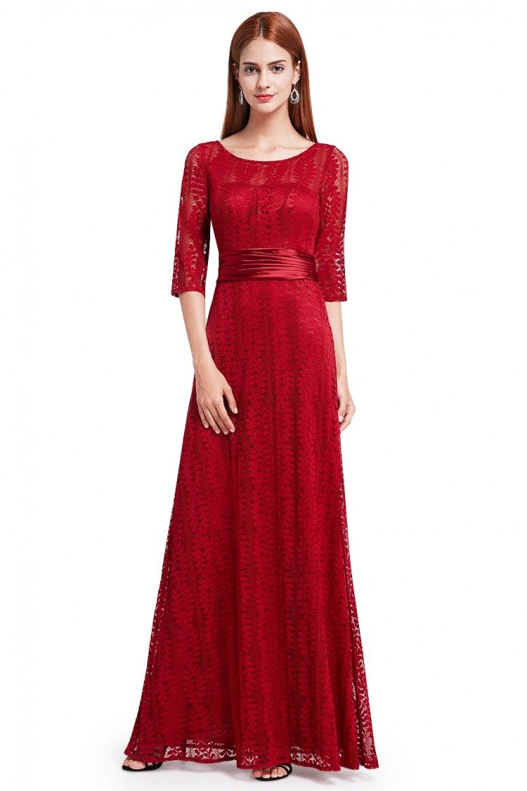 burgundy lace gown