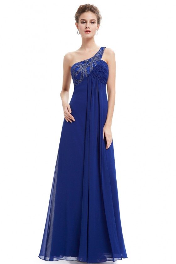one shoulder royal blue