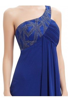 one shoulder royal blue