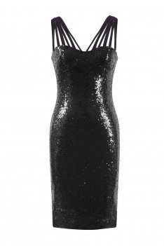 sequins sleeveless neck short dress sheprom