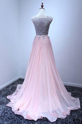 grey pink gown