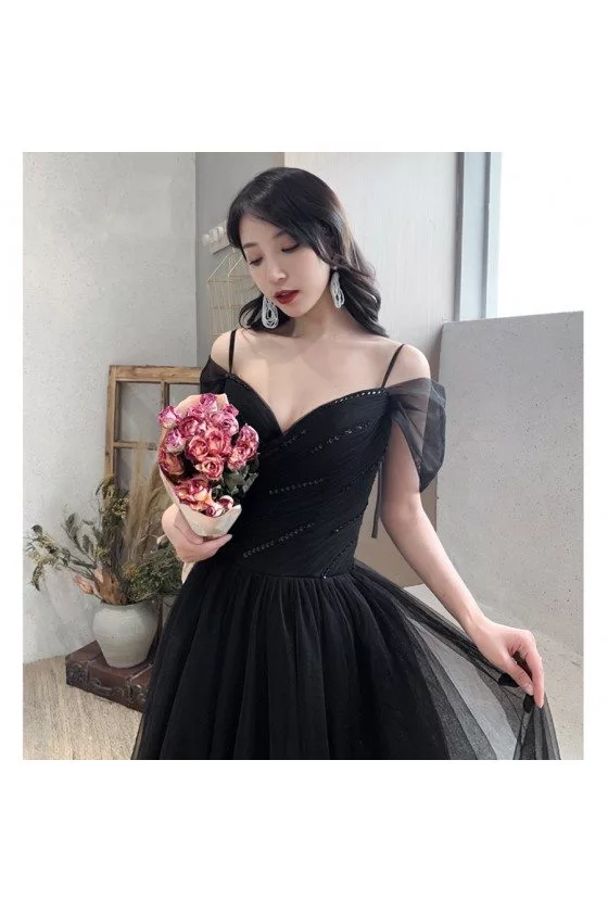 Elegant Sequin Tulle Long Black Formal Dress For Cheap - $118.98 # ...