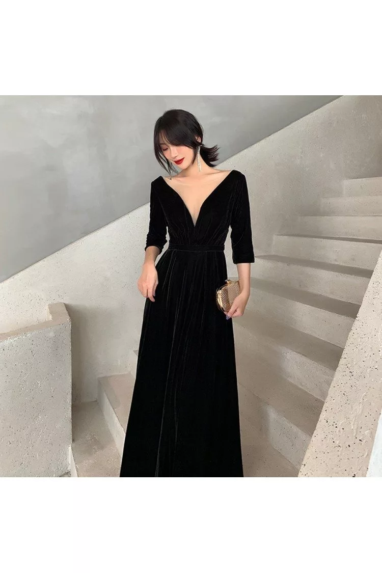 Elegant Frozen A-line Lace Long sleeves Satin Prom Dress Formal Dress –  Pgmdress