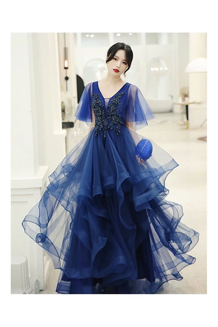TSxuelian Women's Sweetheart Lace Applique Sweet 16 Quinceanera Dresses  with Puff Sleeve Wedding Ball Gowns Blue at Amazon Women's Clothing store