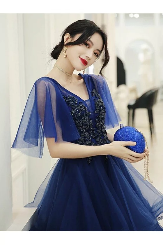 Sexy Royal Blue Tulle Ball Gown Tiered Tulle Prom Dress With Ruffle Detail  For Baby Shower And Photography Shoots From Newdeve, $69.34