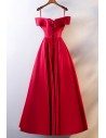 Burgundy Cute Big Bow Prom Party Dress With Spaghetti Straps - MYS68058