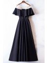 Simple Long Black Formal Dress With Gold Beaded Patterns - MYS68033
