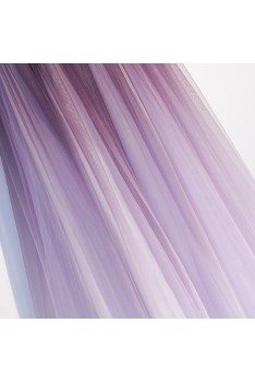 Aline Ombre Long Tulle Purple Prom Dress With Straps - MYS79023