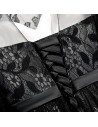 Embroidery Long Black Formal Dress With Sheer Lace Sleeves - MYS78020
