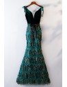 Unique Green Sequins Mermaid Formal Dress Long With Straps - MYS68062