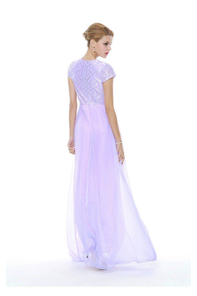 lilac chiffon prom dress