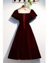French Retro Party Dress Tea Length With Sleeves - MYS79055