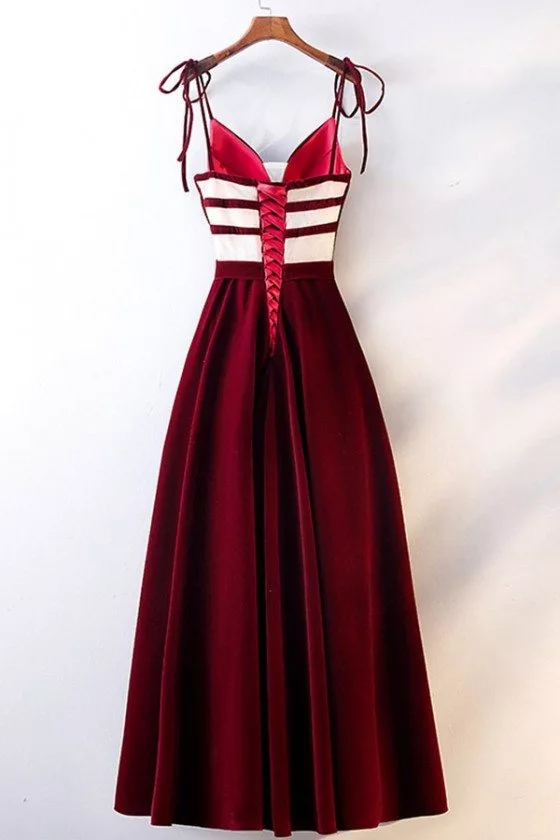 slim fit dress slacks Fantasy red velvet elven dress – DressArtMystery main image 0