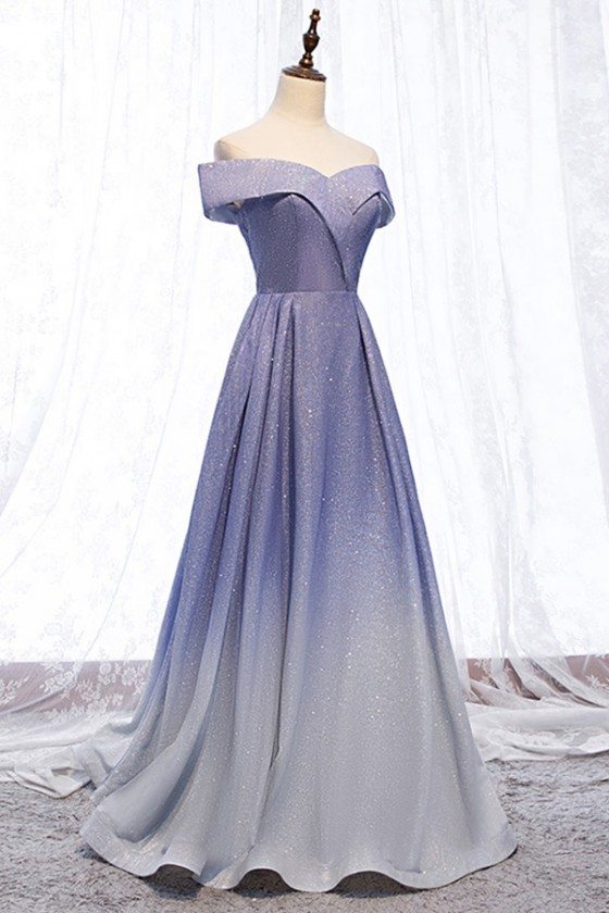 purple blue ombre dress sequin prom dresses Primavera Couture 4102