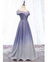 Mistery Purple Blue Shinning Ombre Prom Dress Off Shoulder - MYS69038