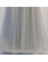 Flowy Long Tulle Grey Aline Prom Dress With Puffy Sleeves - MYS69019