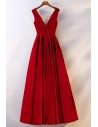 Burgundy Red With Gold Formal Long Dress With Embroidery - MYS68061