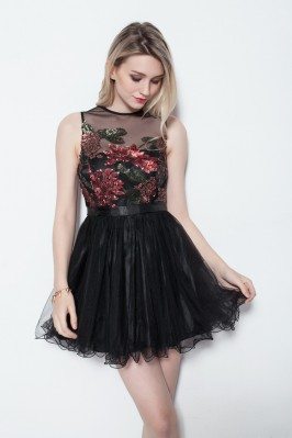 Sequin Little Black Short Party Dress