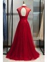 Illusion Beaded High Neck Long Formal Dress With Sparkly Sequins - MYS79034
