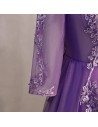 Formal Long Tulle Purple Prom Dress With Beaded Appliques - MYS79099