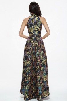 Vintage Long Halter Embroidery Dress - $112 #CK333 - SheProm.com