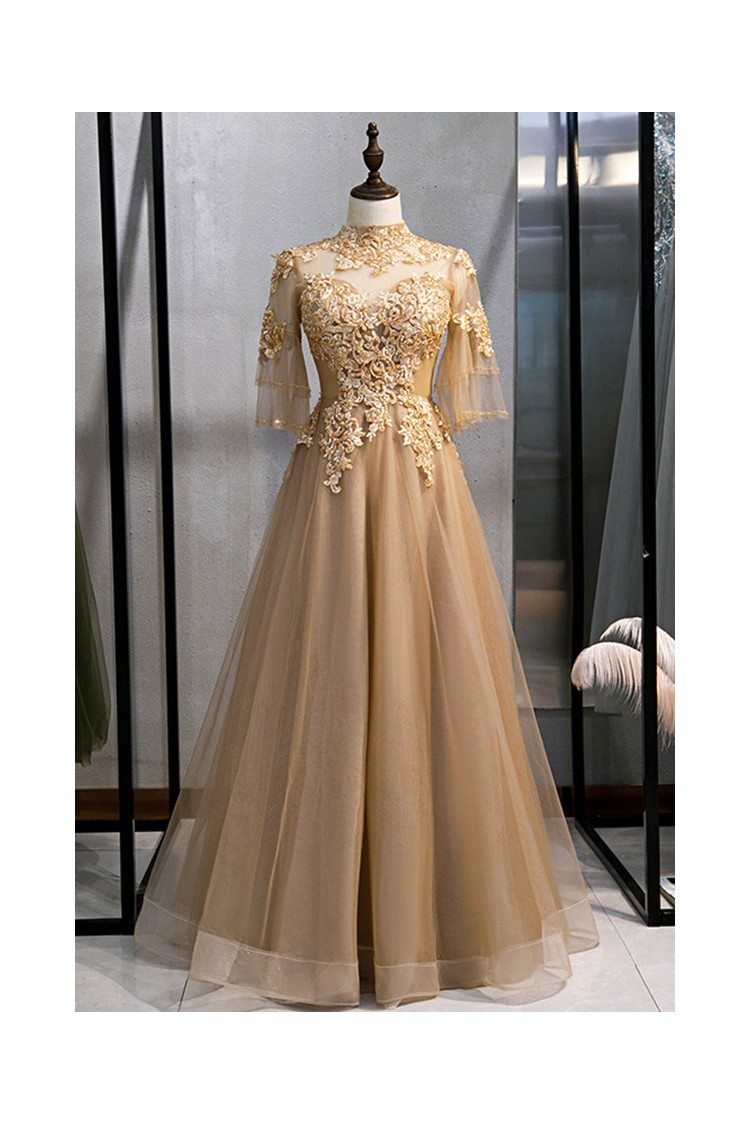 Amazon.com: KAYNO Luxury Gold Evening Dress with Cape Sleeve Crystal Silver Formal  Dresses for Women Wedding Party : Clothing, Shoes & Jewelry