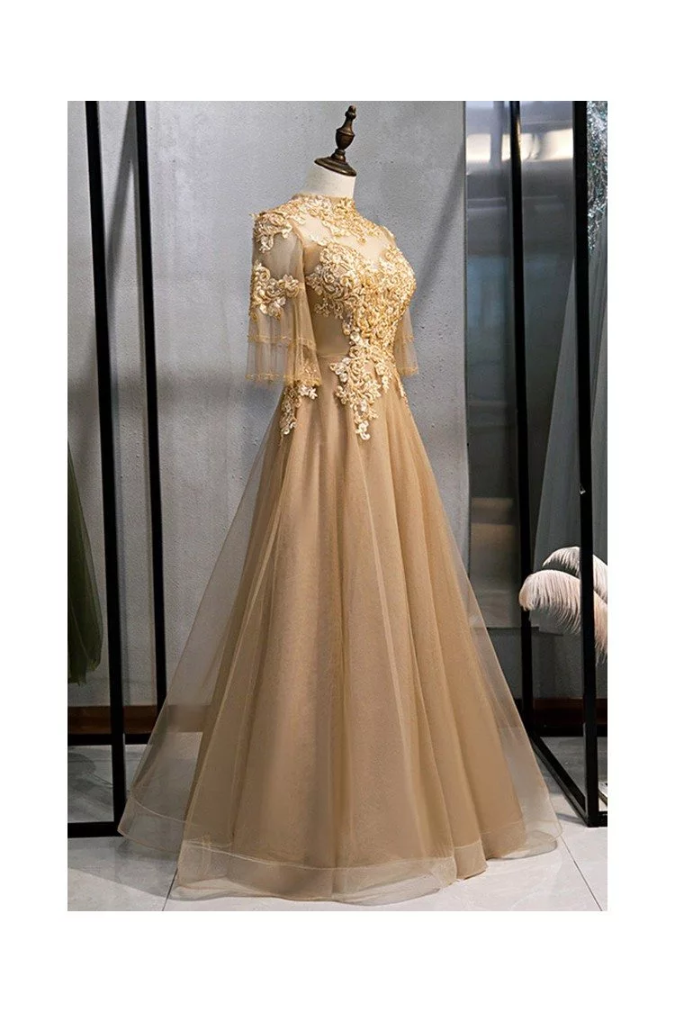 Gold Wedding Dress with Detachable Skirt – D&D Clothing