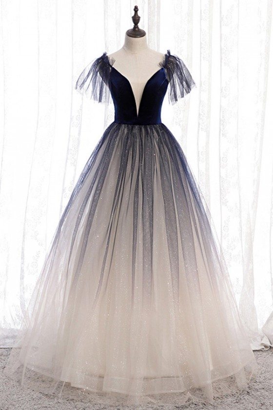 ombre tulle gown