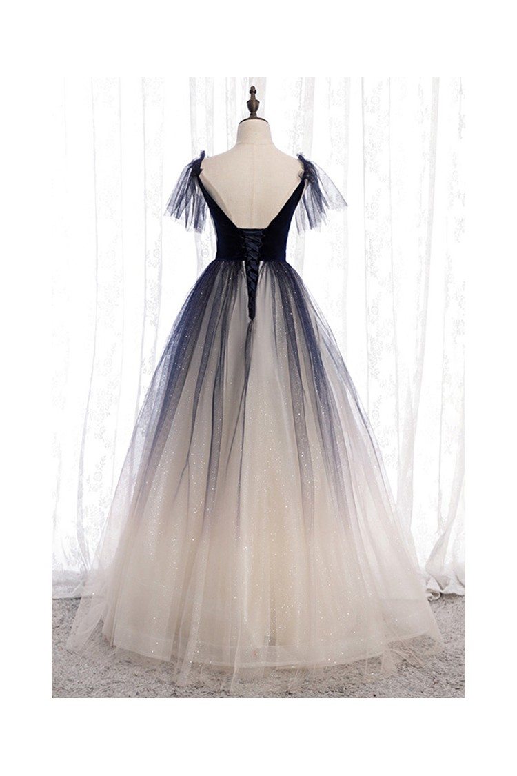 Ombre Tulle Ballgown Tulle Prom Dress With Puffy Sleeves - $120.879 # ...