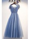 Luxe Blue Tulle Long Prom Dress With Beaded Top - MYS67012