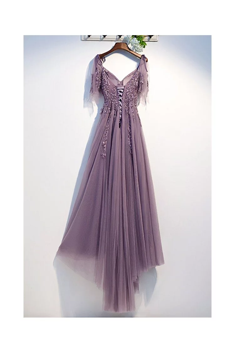 Purple Tulle Dress, Tutu Dress, Prom Dress, Sheer Dress, Puff