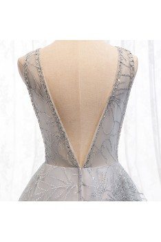 Sexy Vneck Open Back Sequins Long Prom Dress For Formal - MYS69095
