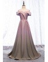 Mistery Pink Shinning Ombre Prom Dress Off Shoulder - MYS69039