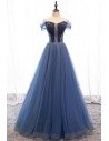 Off Shoulder Sequined Long Ballgown Prom Dress With Bling - MYS79003