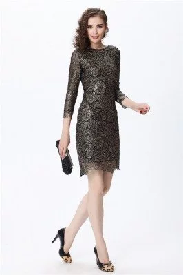 High-end Lace 3/4 Sleeve Bodycon Dress