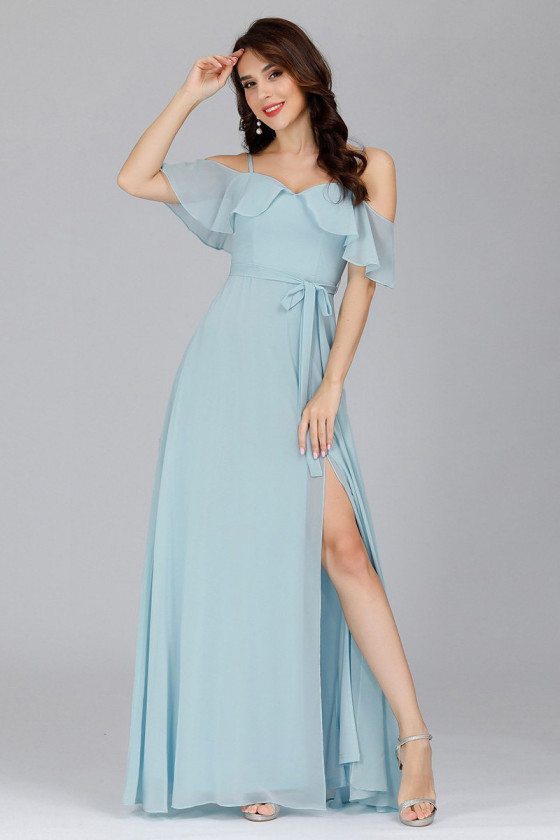sky blue chiffon