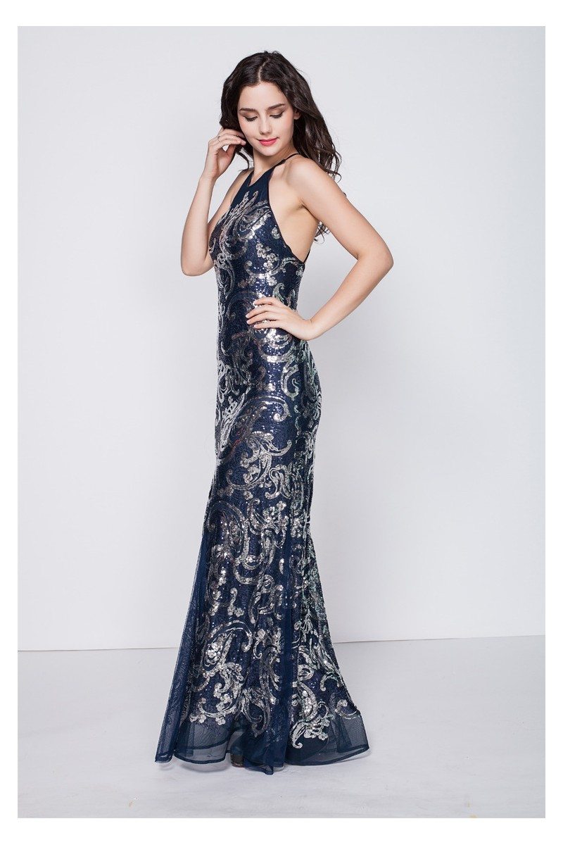 Sexy Open Back Embroidery Long Prom Dress - $105.28 #CK349 - SheProm.com