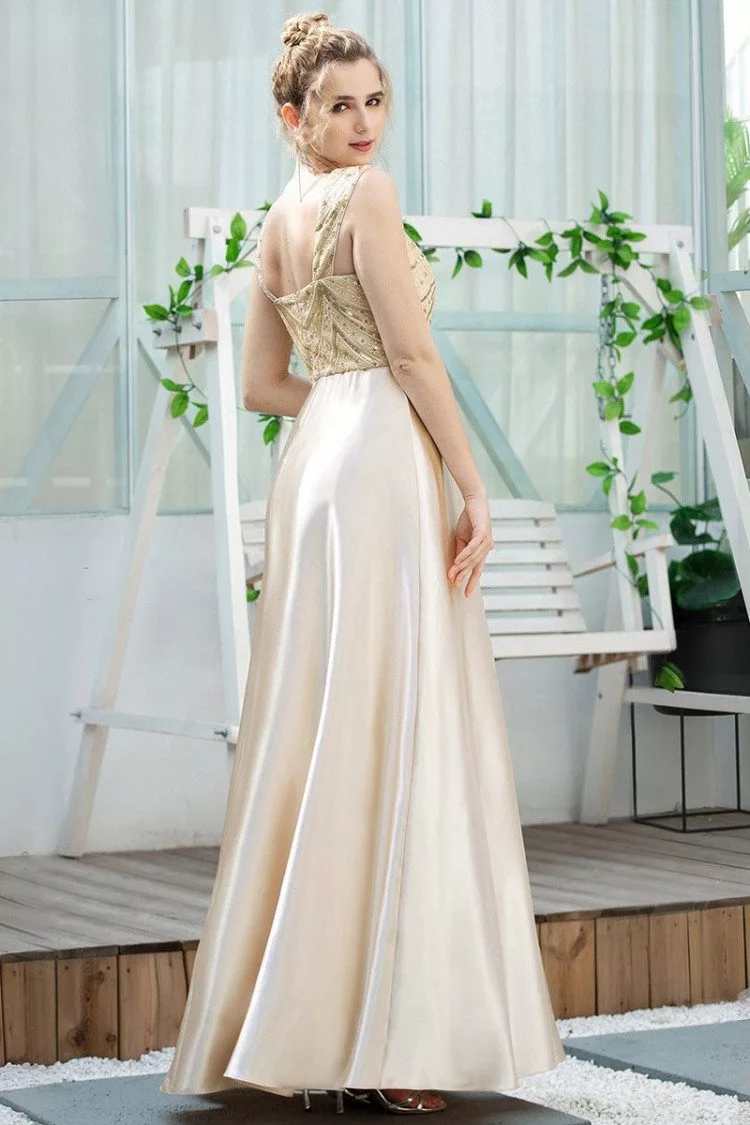 aline satin dress