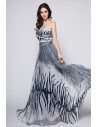 Animal Print Sweetheart Long Prom Dress - CK385