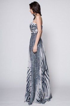 Animal Print Sweetheart Long Prom Dress - CK385