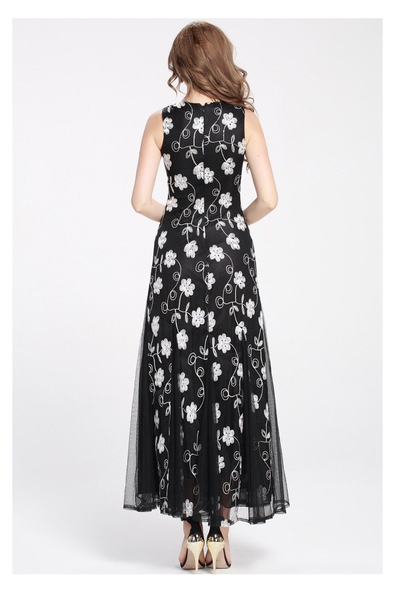 Flower Embroidery Tulle Long Party Dress - $99 #CK360 - SheProm.com
