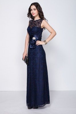 Lace High Neck Long Party Dress - $79.9 #CK347 - SheProm.com