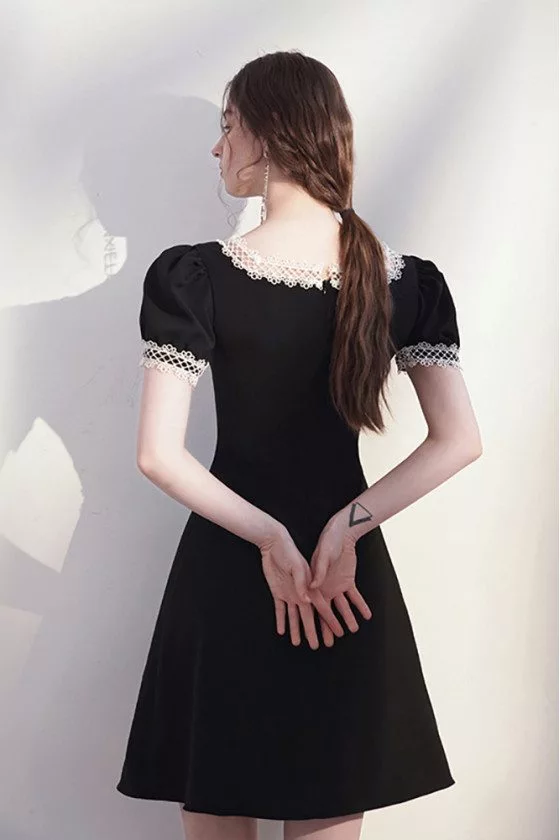 fitted lace wedding dress Elegant 1950's Draped Back Little Black Dress by Jr. Sophisticates / S –  Xtabay Vintage main image 0