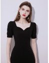Gorgeous Little Black Cocktail Dress Mermaid with Short Sleeves - HTX96005
