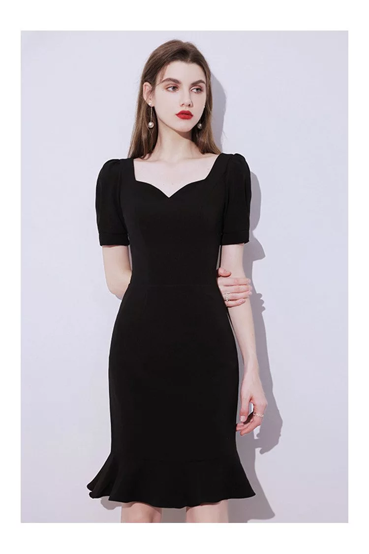 Gorgeous Little Black Cocktail Dress Mermaid with Short Sleeves - $69. ...