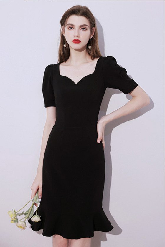 Gorgeous Little Black Cocktail Dress Mermaid with Short Sleeves - $69. ...